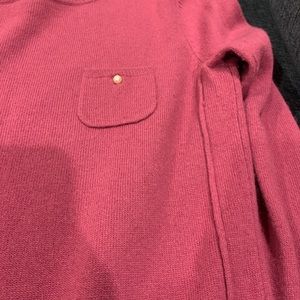 Raspberry lambswool & cashmere sweater w/details